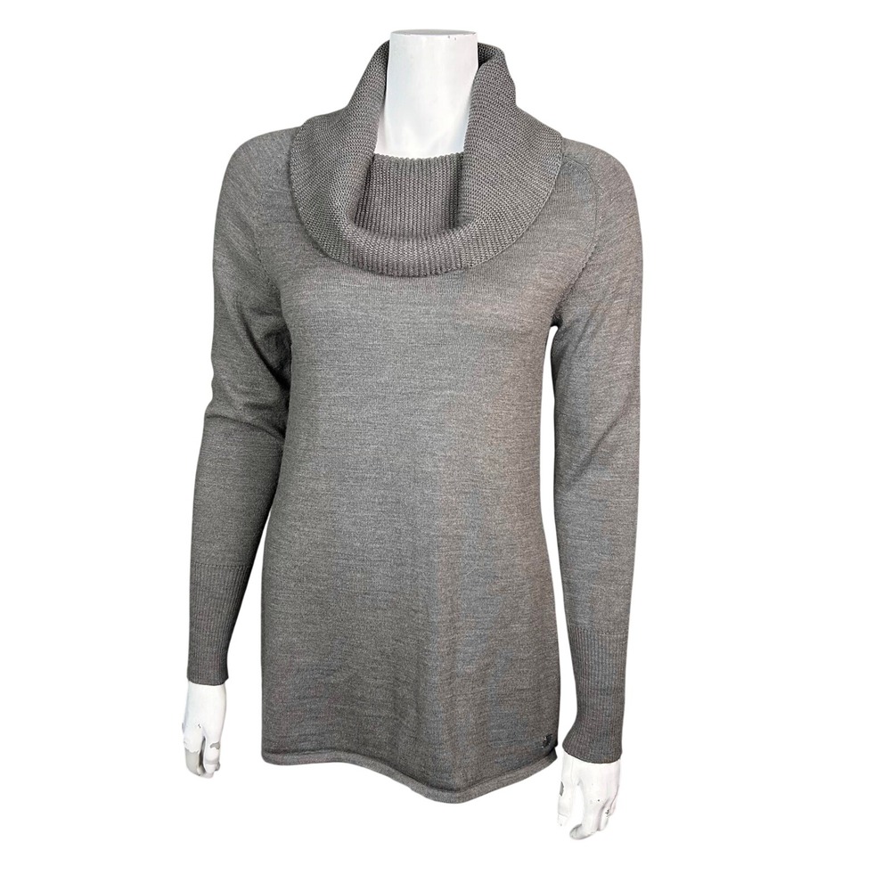 Smartwool sweater women's Medium turtleneck wool drape ski brown